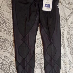 Black Active Leggings - Quilted Panel Detail